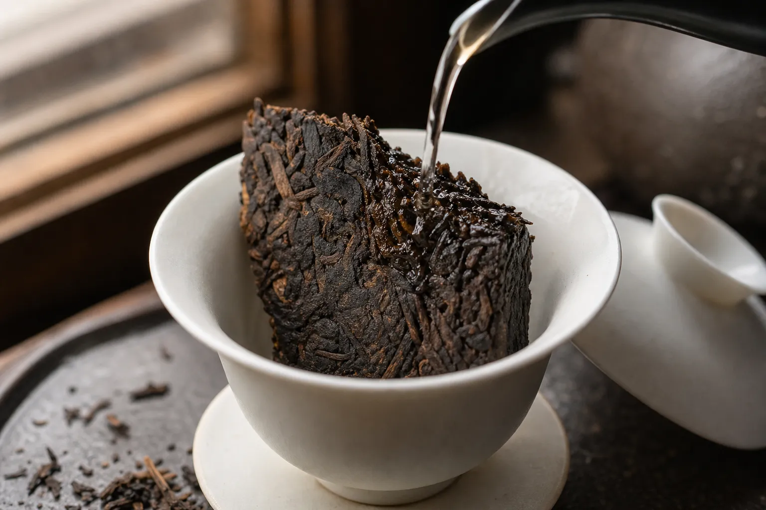 How to Brew a Dense Dark Tea Brick Piece That Opens Slowly