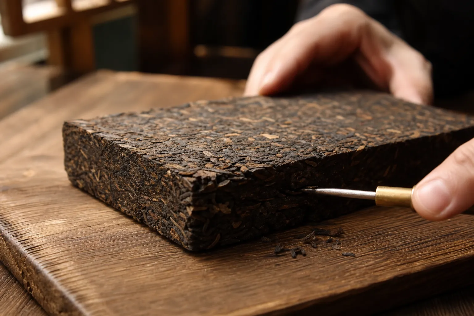 How to Break a Dark Tea Brick Without Crushing the Leaves