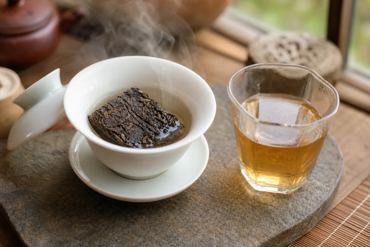 Why a Dark Tea Brick Opens Slowly in the First Infusions